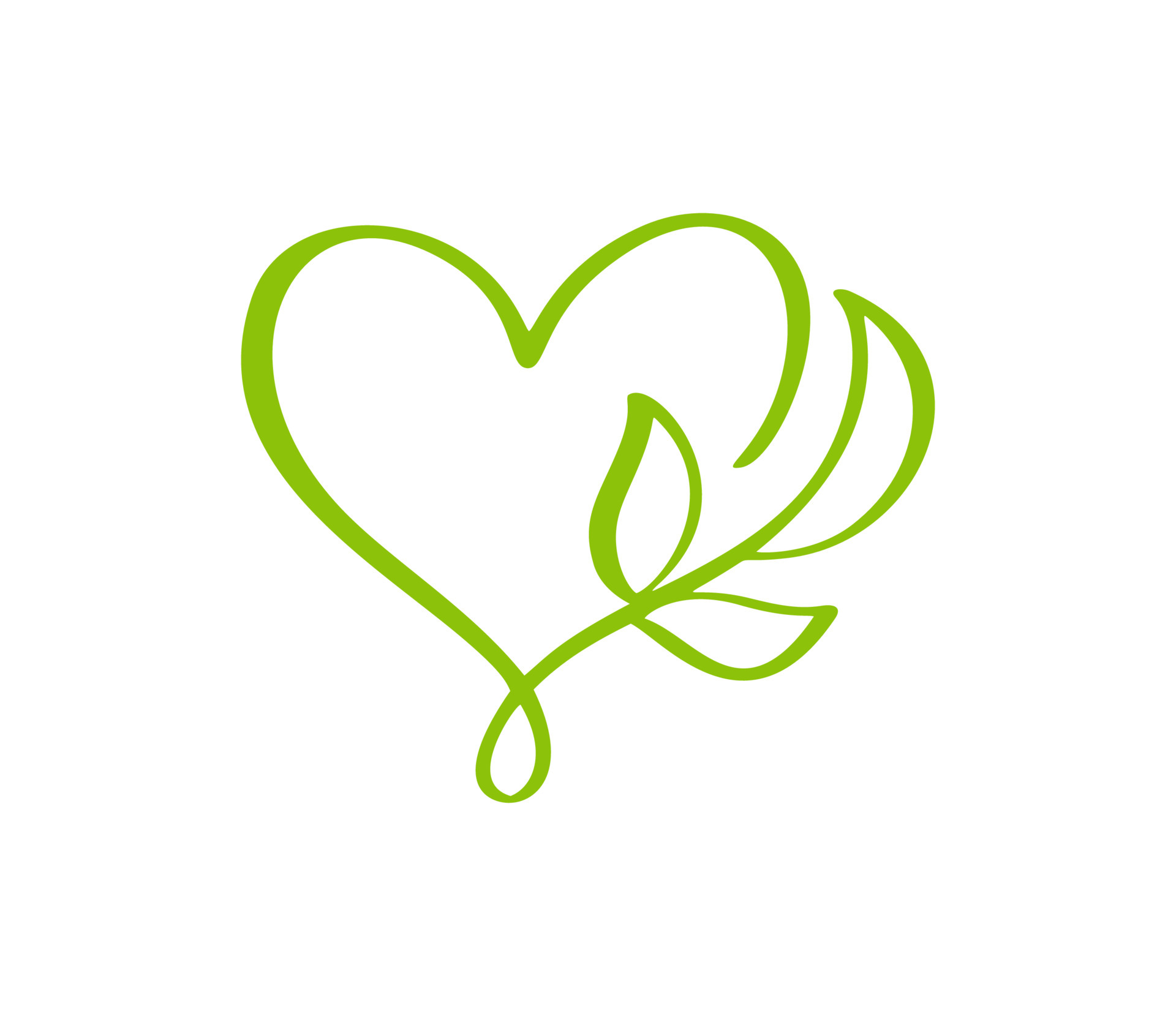 Detail Leaf Heart Logo Nomer 3