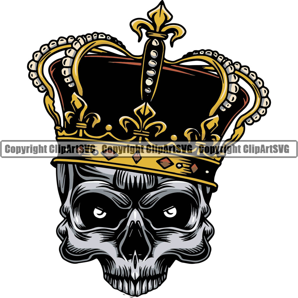 Detail Skull With Crown Tattoo Nomer 10