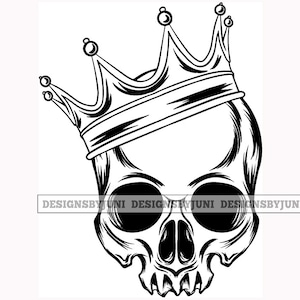 Detail Skull With Crown Tattoo Nomer 21