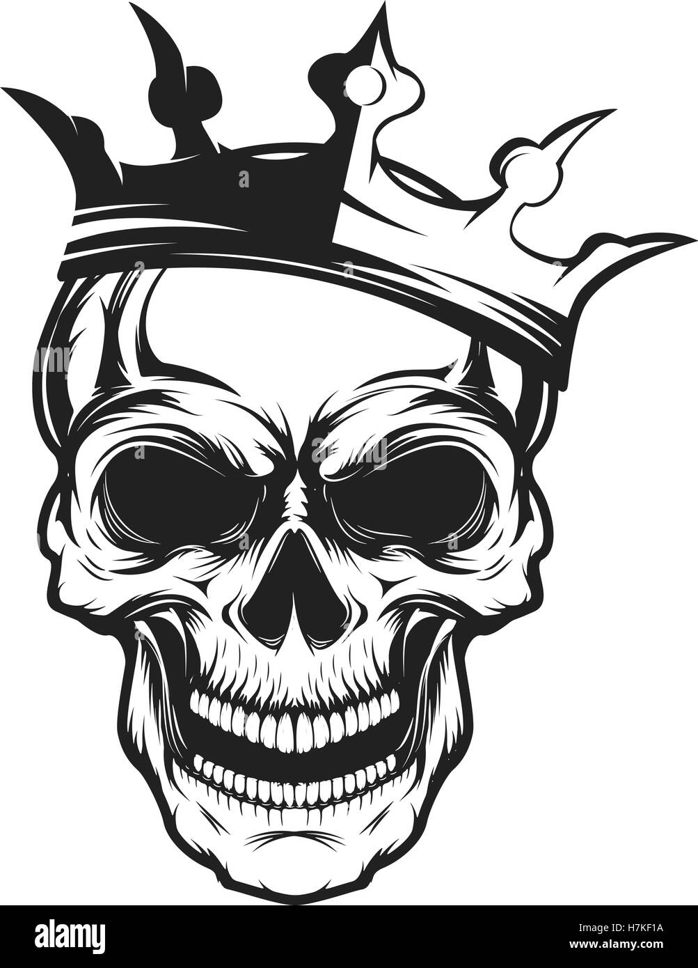 Detail Skull With Crown Tattoo Nomer 7