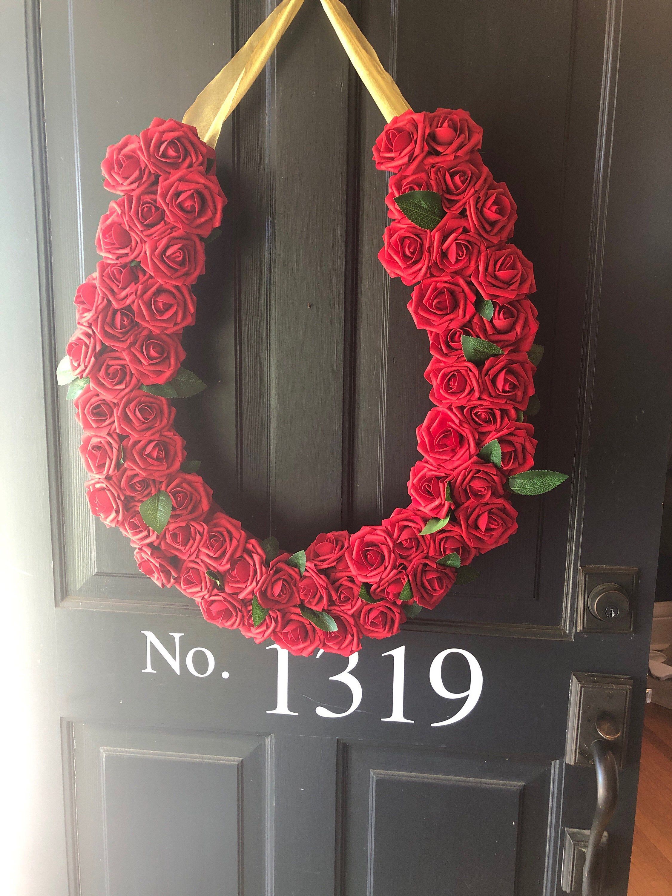 Detail Rose Horseshoe Wreath Nomer 10