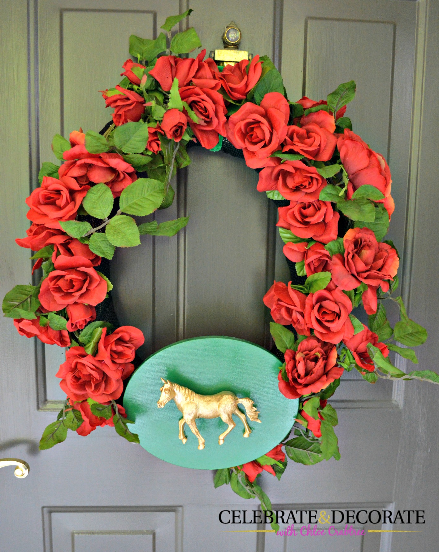 Detail Rose Horseshoe Wreath Nomer 25