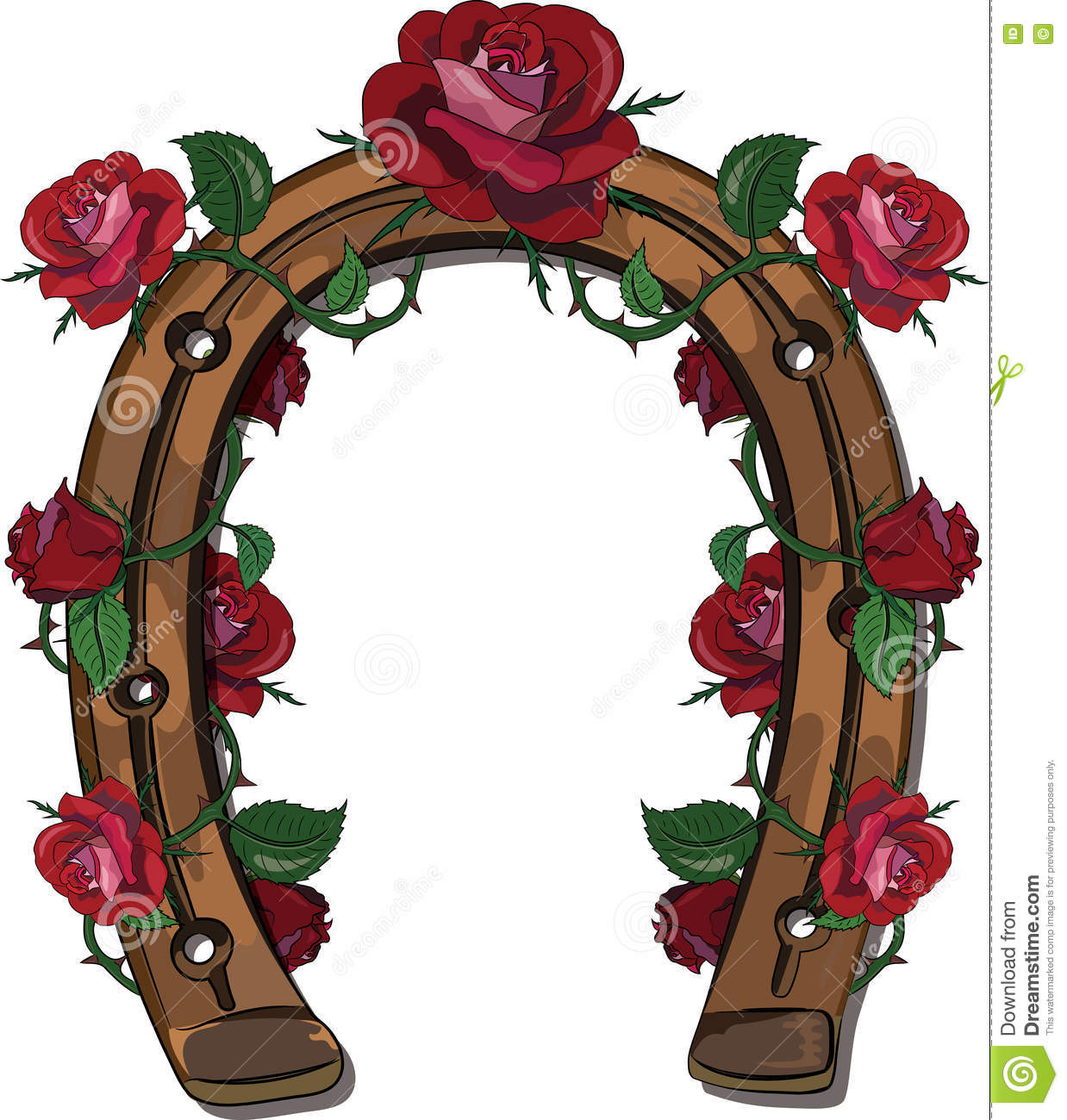 Detail Rose Horseshoe Wreath Nomer 28