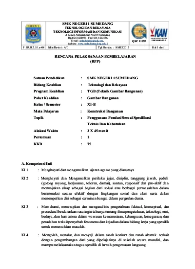 Detail Rpp Gambar Konstruksi Bangunan Kelas Xi Nomer 12