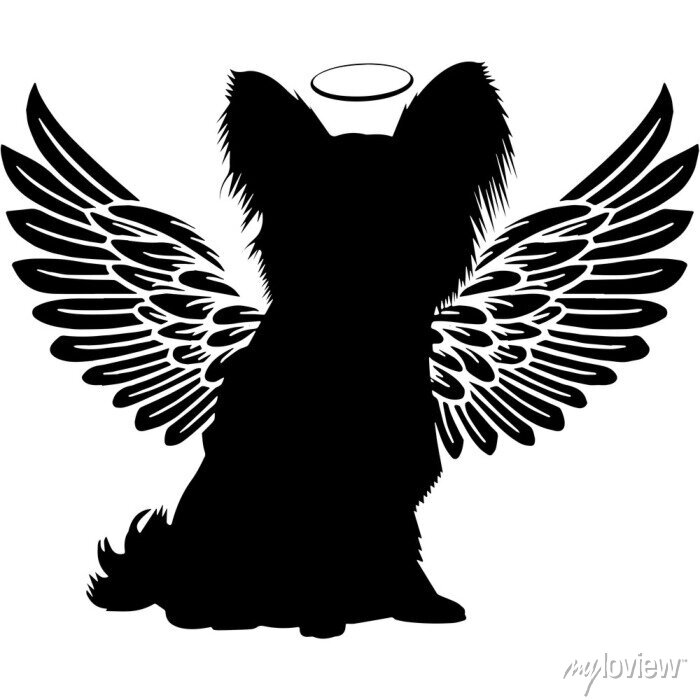 Detail Dog With Angel Wings Silhouette Nomer 2