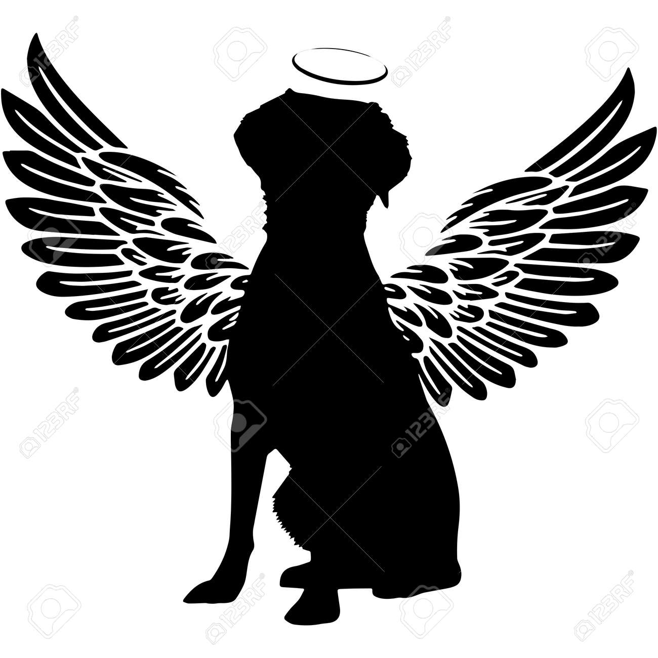 Detail Dog With Angel Wings Silhouette Nomer 3