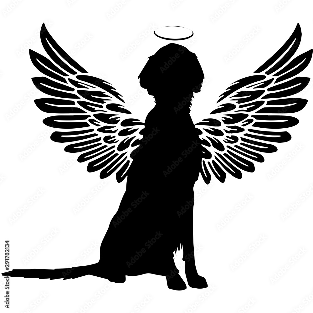 Detail Dog With Angel Wings Silhouette Nomer 22