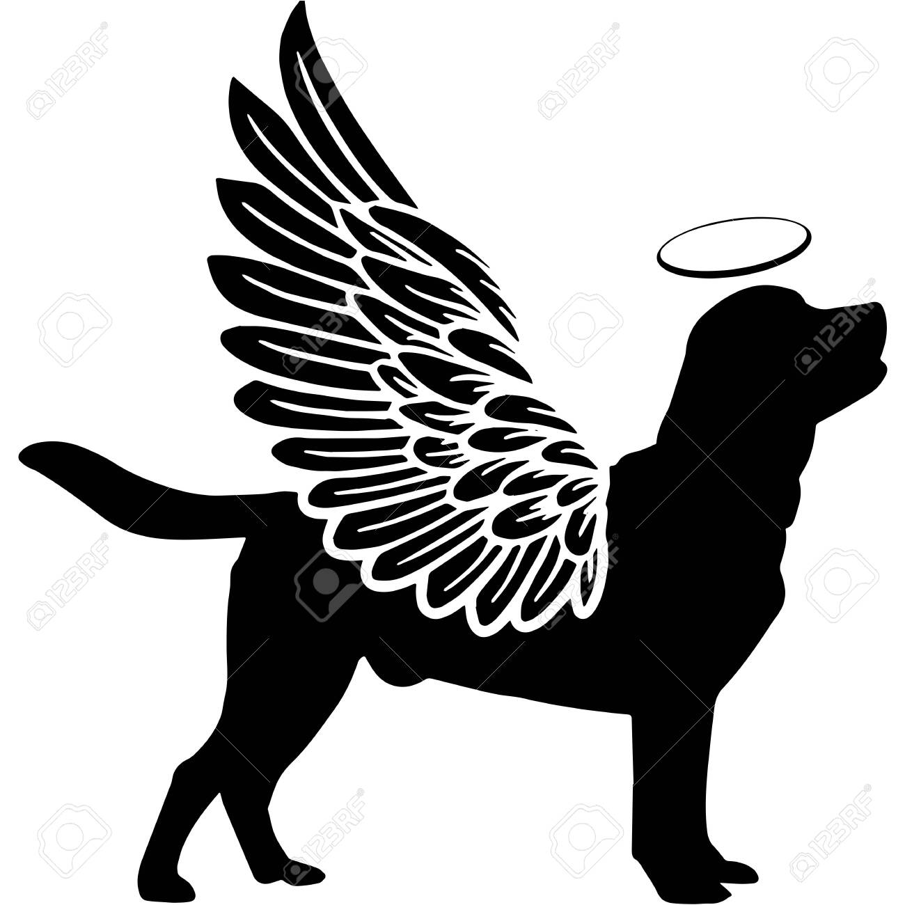 Detail Dog With Angel Wings Silhouette Nomer 4