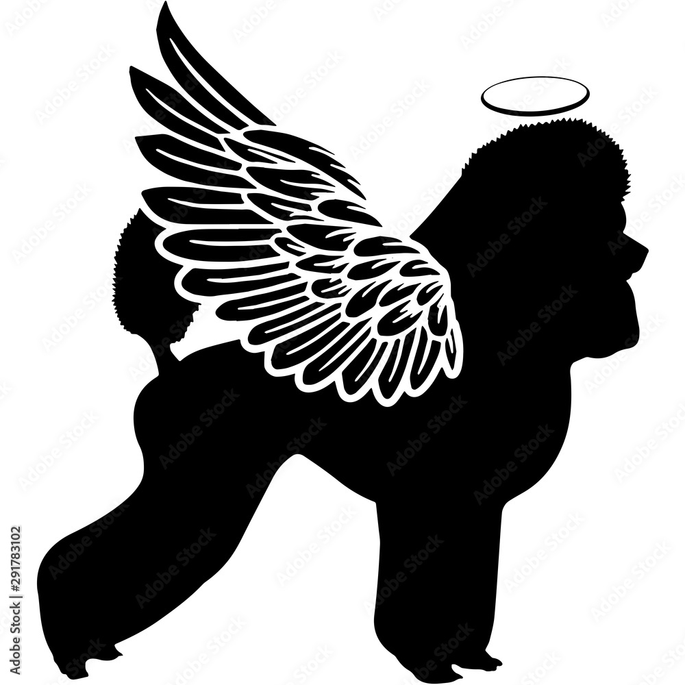 Detail Dog With Angel Wings Silhouette Nomer 40