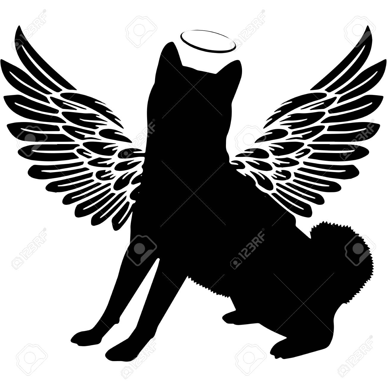 Detail Dog With Angel Wings Silhouette Nomer 51