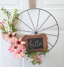 Dollar Tree Bicycle Wheel Wreath - KibrisPDR