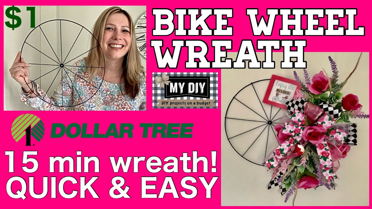 Detail Dollar Tree Bicycle Wheel Wreath Nomer 5