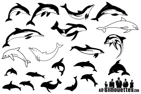 Detail Dolphin Silhouette Clip Art Nomer 40