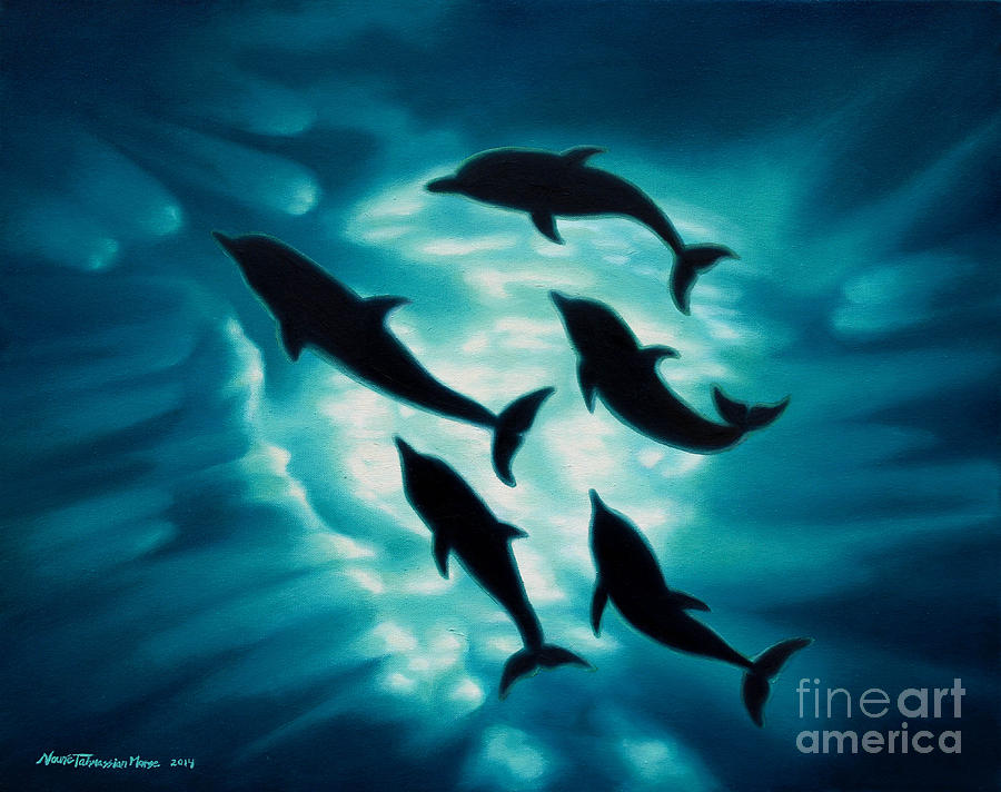 Dolphin Silhouette Painting - KibrisPDR