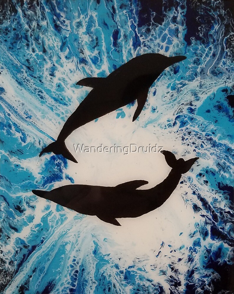 Detail Dolphin Silhouette Painting Nomer 19