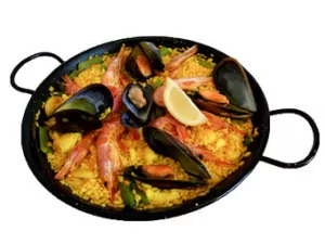 Detail Paella Mit Muscheln Und Garnelen Nomer 7