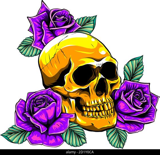 Detail Totenkopf Mit Rosen Tattoo Frau Nomer 7