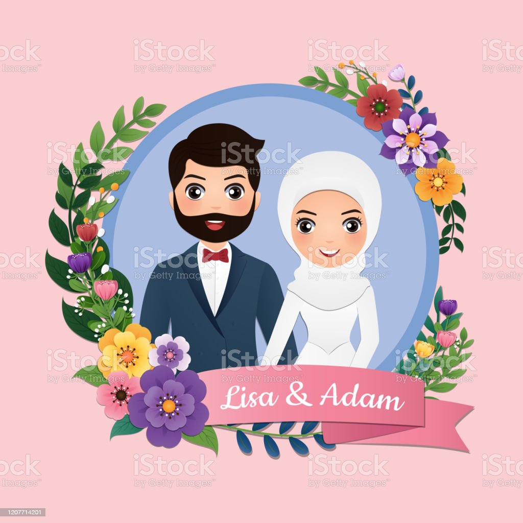 Detail Undangan Pernikahan Kartun Islami Nomer 29