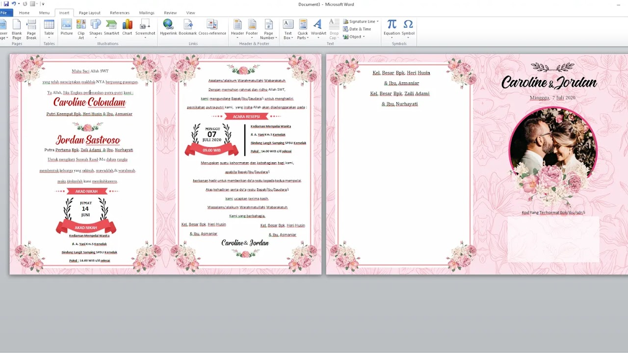 Detail Undangan Pernikahan Ms Word Nomer 41