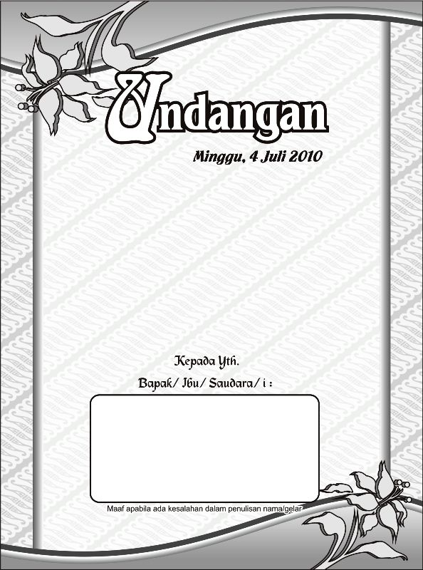 Detail Undangan Pernikahan Polos Nomer 2