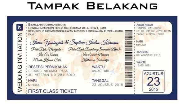 Detail Undangan Pernikahan Tiket Pesawat Nomer 46