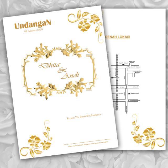 Detail Undangan Pernikahan Warna Gold Nomer 2