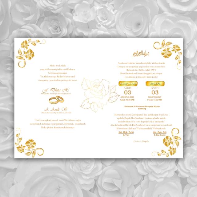Detail Undangan Pernikahan Warna Gold Nomer 20