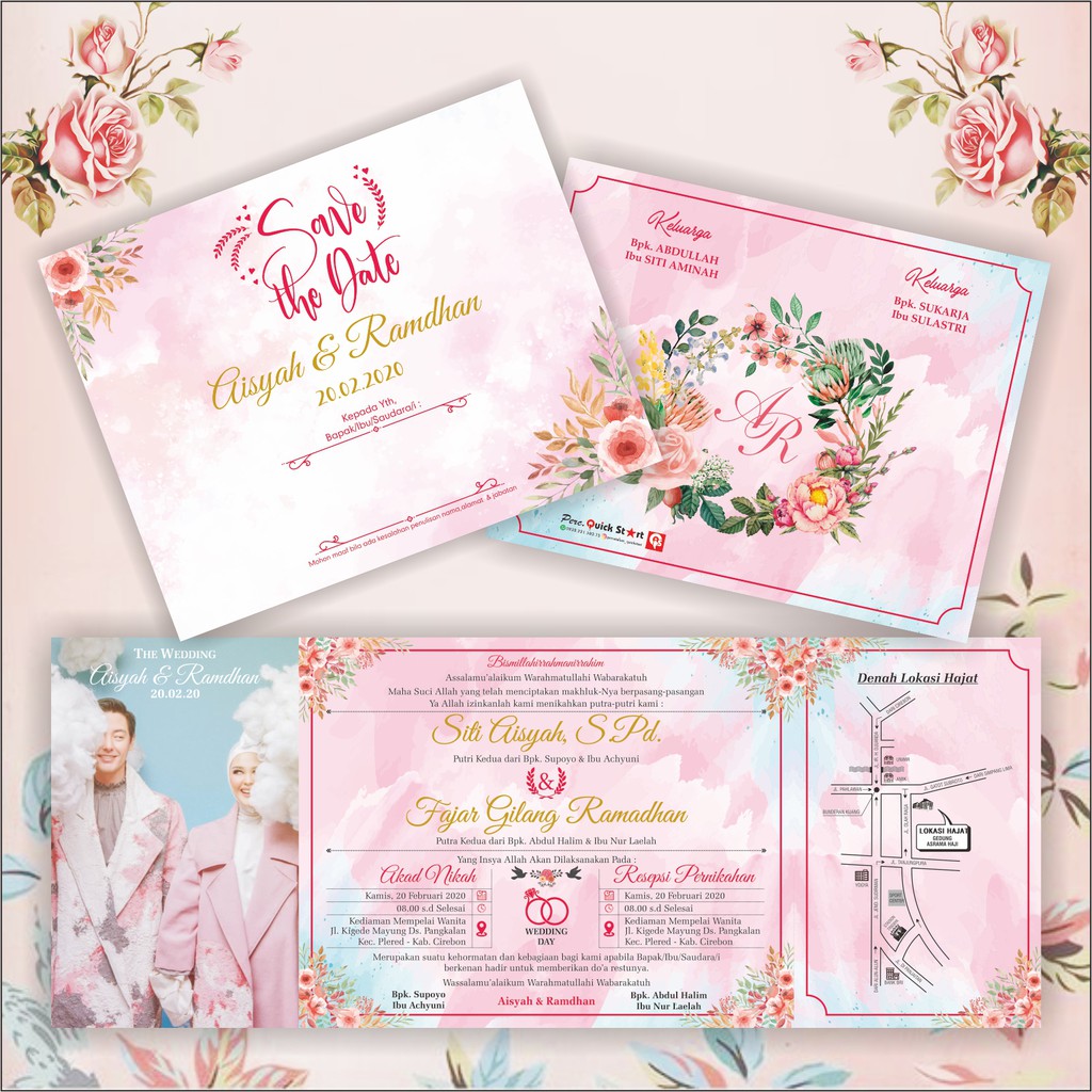 Detail Undangan Pernikahan Warna Pink Nomer 8