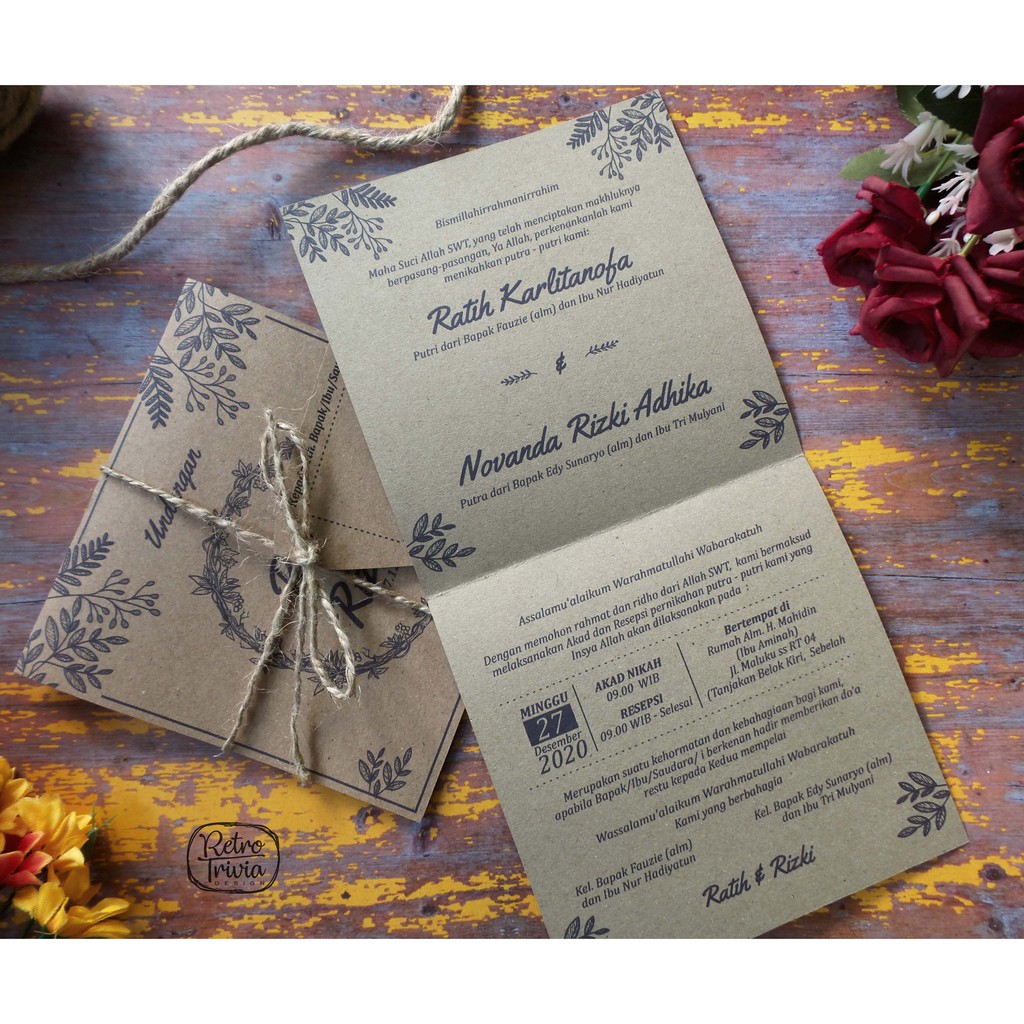 Detail Undangan Rustic Simple Nomer 28