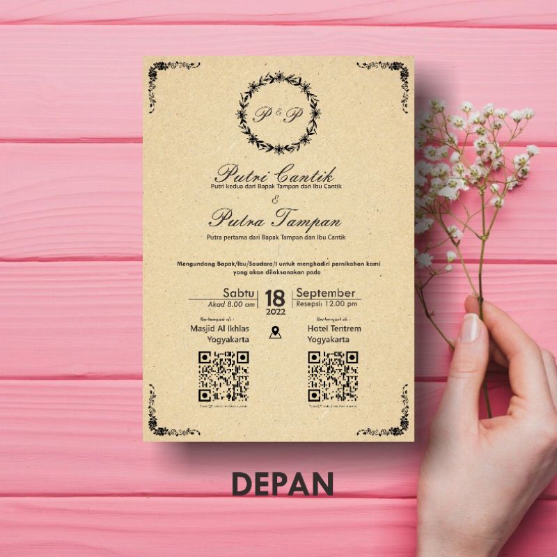 Detail Undangan Rustic Simple Nomer 55