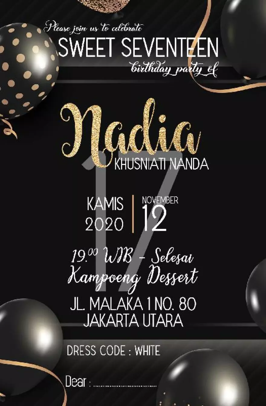 Detail Undangan Sweet Seventeen Nomer 13