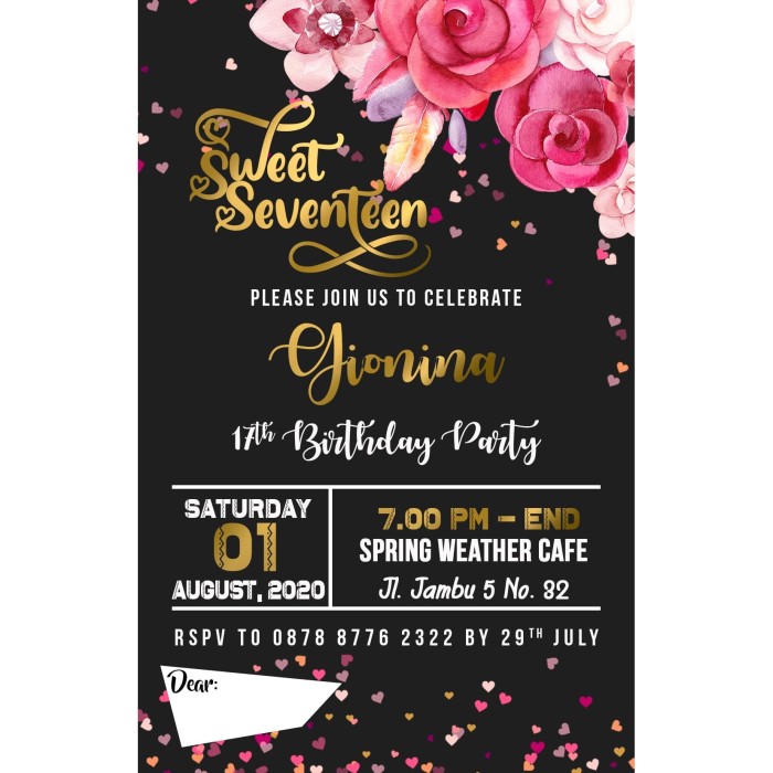 Detail Undangan Sweet Seventeen Nomer 3