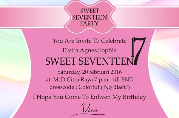 Detail Undangan Sweet Seventeen Unik Nomer 25