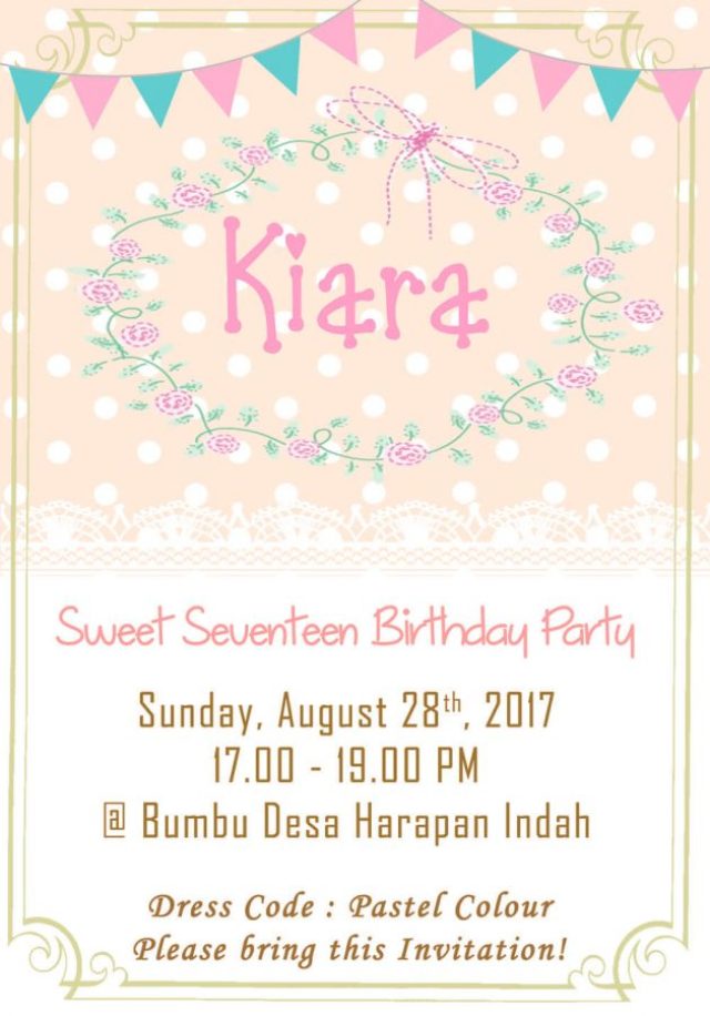 Detail Undangan Sweet Seventeen Unik Nomer 42