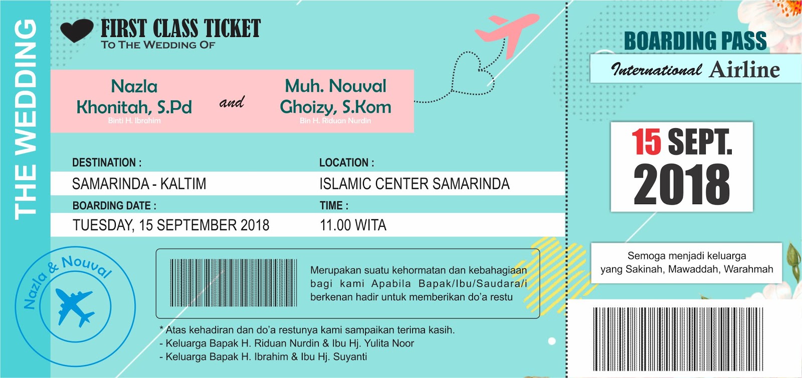 Detail Undangan Tiket Pesawat Nomer 26