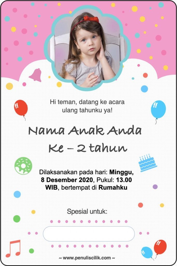 Detail Undangan Ulang Tahun Anak Nomer 25