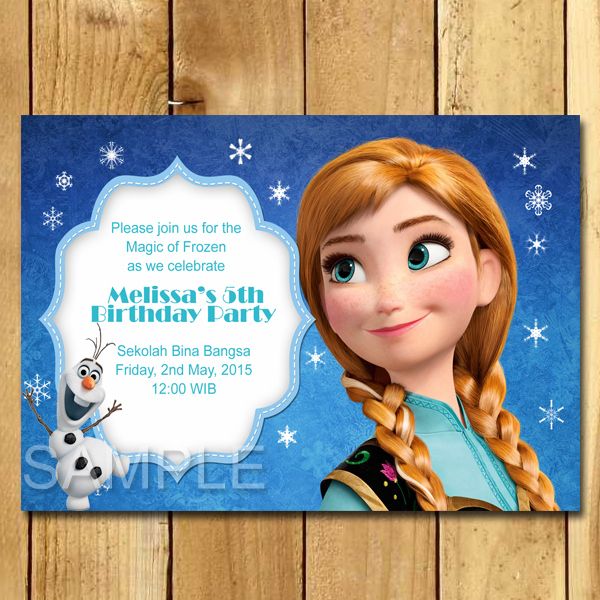 Detail Undangan Ulang Tahun Anak Perempuan Frozen Nomer 4