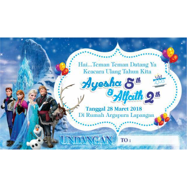 Detail Undangan Ulang Tahun Anak Perempuan Frozen Nomer 10