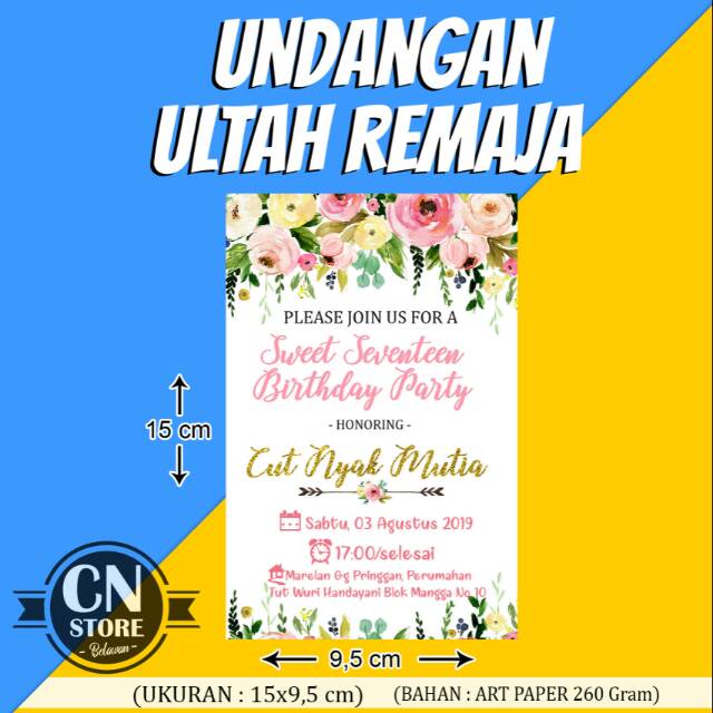 Detail Undangan Ulang Tahun Remaja Nomer 6