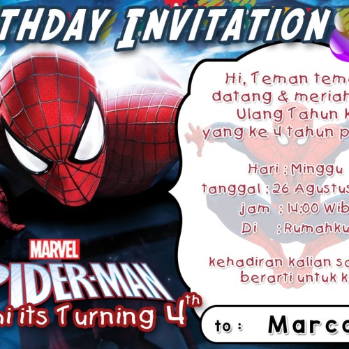 Undangan Ulang Tahun Spiderman - KibrisPDR