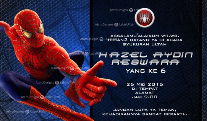 Detail Undangan Ulang Tahun Spiderman Nomer 39