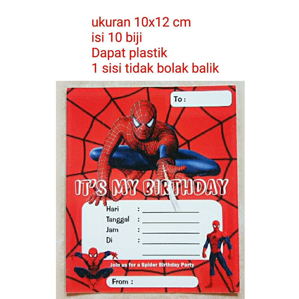 Detail Undangan Ulang Tahun Spiderman Nomer 8