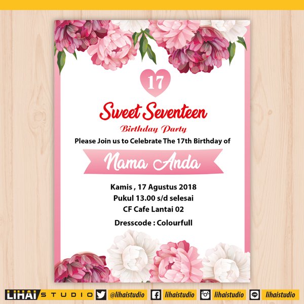 Detail Undangan Ultah Sweet Seventeen Nomer 55