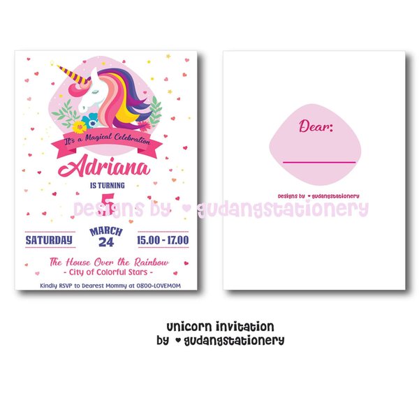 Detail Undangan Ultah Unicorn Nomer 23