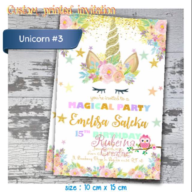 Detail Undangan Ultah Unicorn Nomer 7