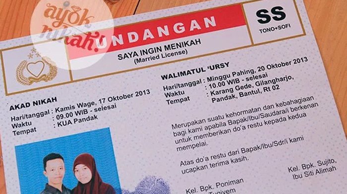 Detail Undangan Unik Pernikahan Nomer 3