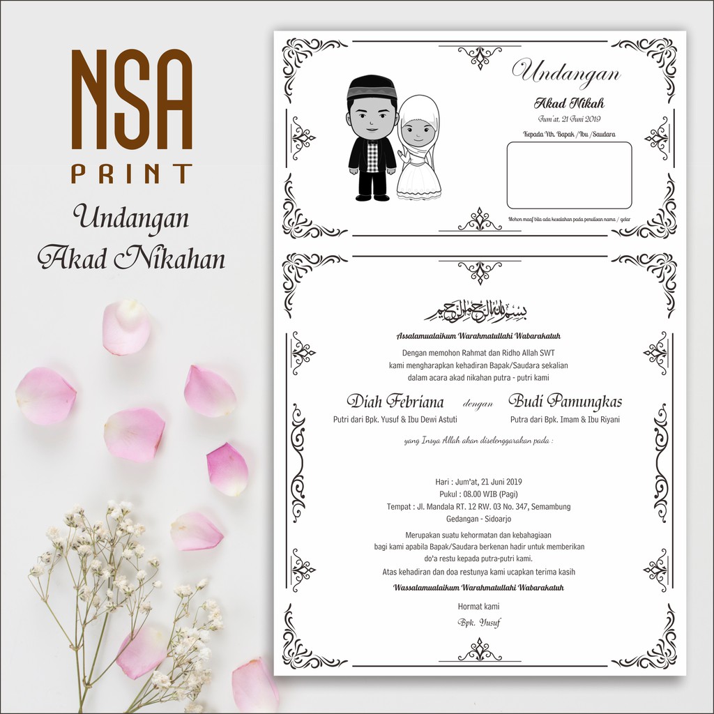 Detail Undangan Walimatul Ursy Nikah Nomer 13