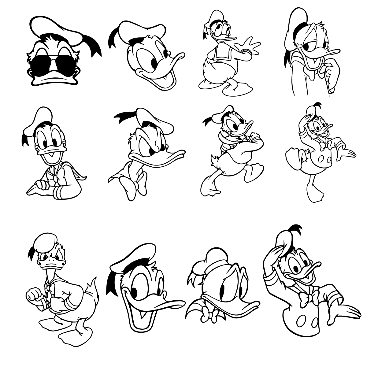 Detail Donald Duck Silhouette Clip Art Nomer 12