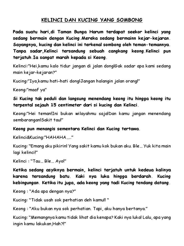 Detail Dongeng Kucing Dan Kelinci Nomer 8