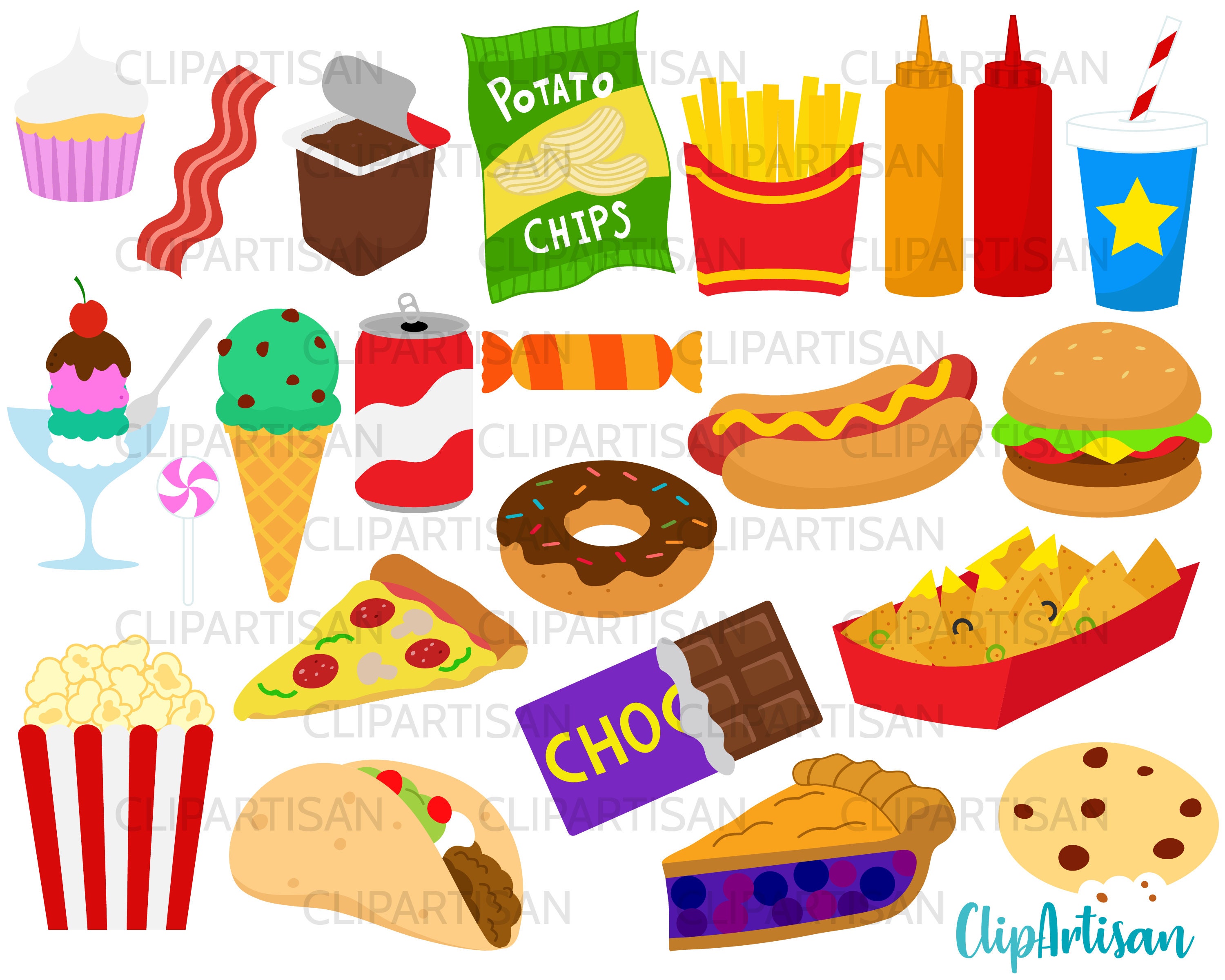 Unhealthy Food Clipart - KibrisPDR